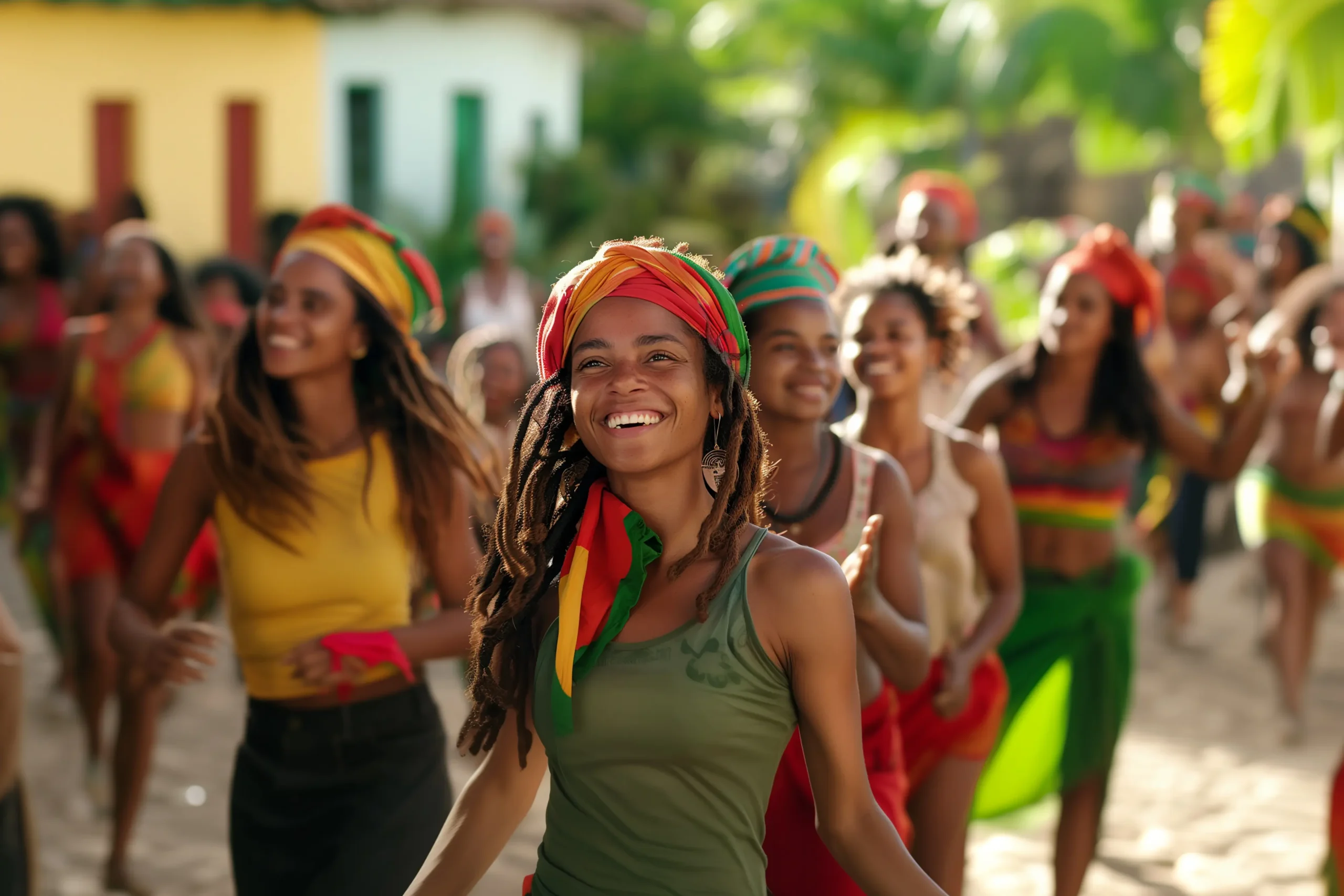 Alunos vivenciando cultura e cores em roteiro pedagógico cultural