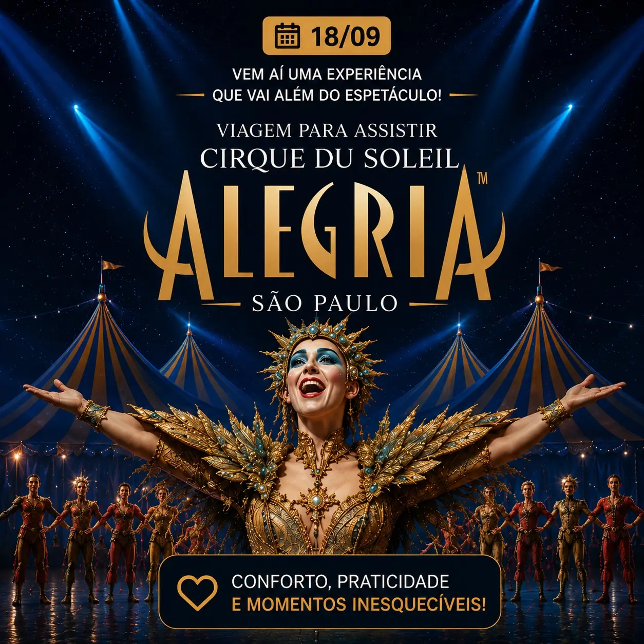 São Paulo com ingresso Premium para o Cirque du Soleil Alegria